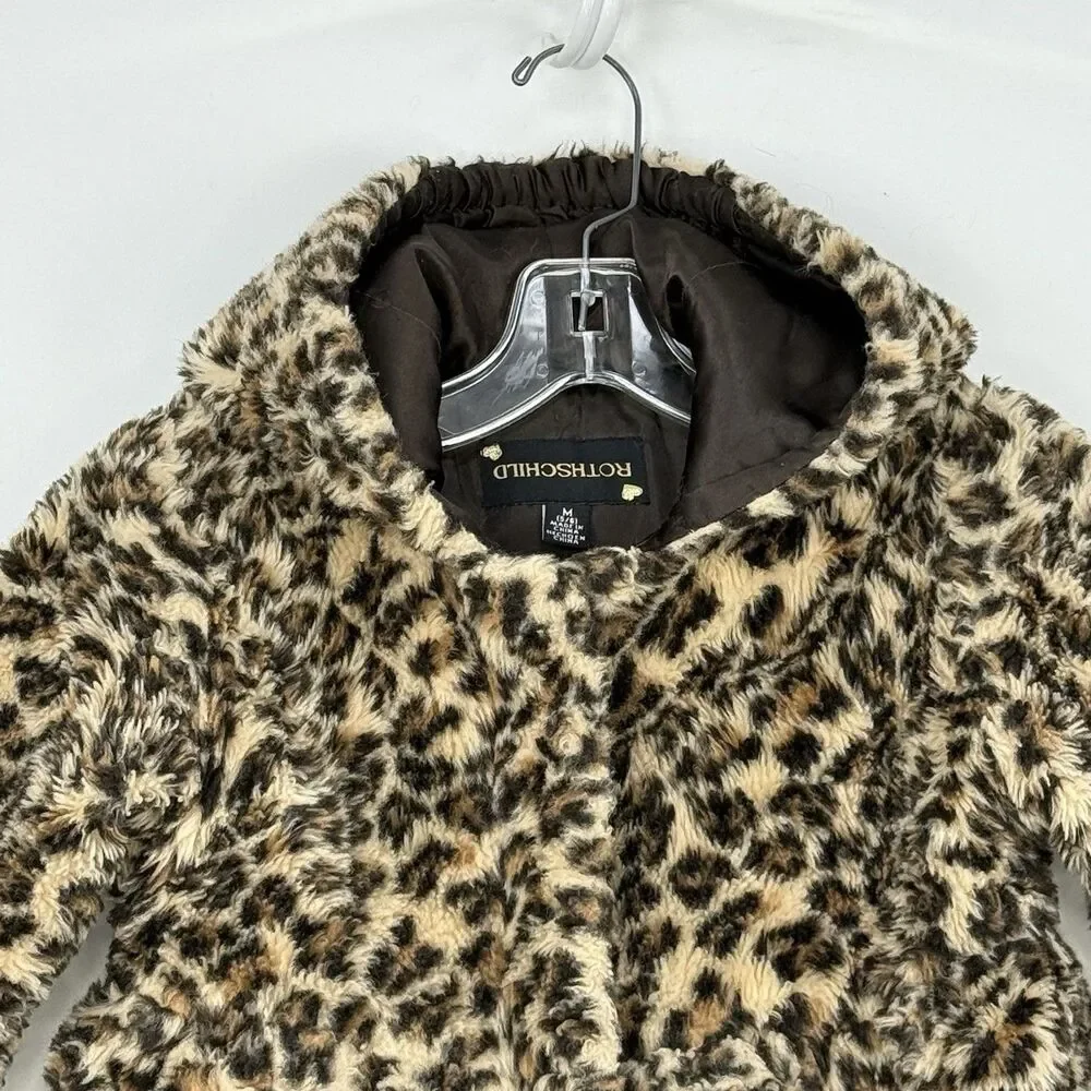 Rothschild Girl’s Leopard Print Faux Fur Jacket Coat, Size M 5/6